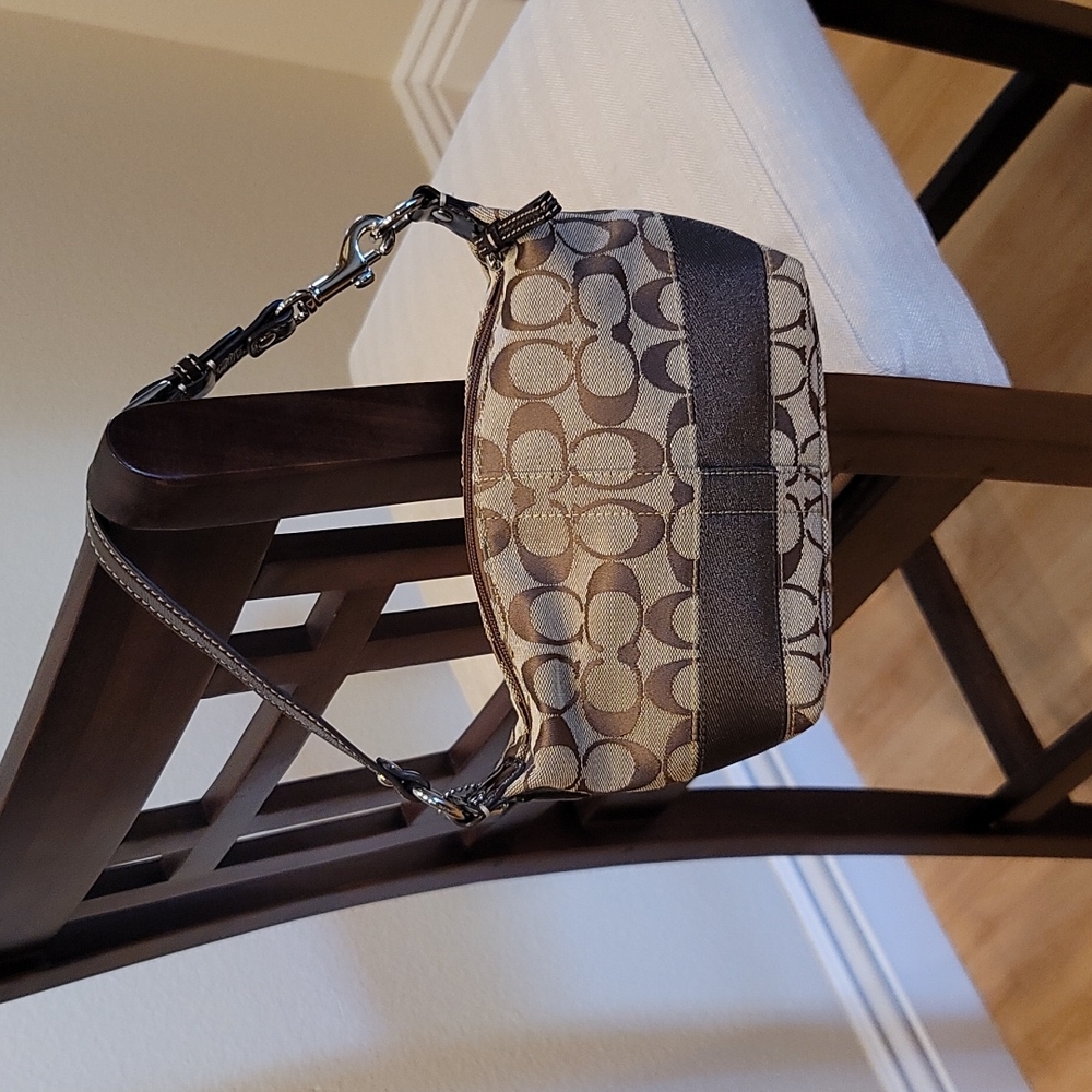 Coach 1941 Mini Signature Stripe Canvas Handbag